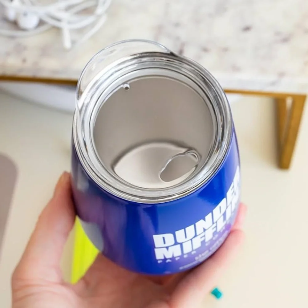 Dunder Mifflin Double Wall Insulated 10oz Stainless Steel Wine Tumbler w/ Lid